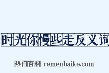 时光你慢些走反义词是什么意思的图片
